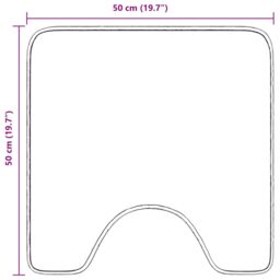 Berkfield Home Bath Mat U-Shaped Dark Grey 50x50 cm Polypropylen Non-Slip - Size: Medium - thumbnail 5