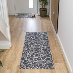 JVL Mega Doormat & Runner - Floral in Blue - Size: 150 cm x 100 cm - thumbnail 6