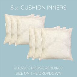 HomeSpace Direct 6 x Hollowfibre Cushion Inner in White - Size: 45 cm x 45 cm - thumbnail 2