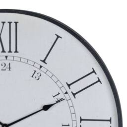 Wyld Haus Large 80 cm Vintage Inspired Domed Round Station Wall Clock in White - thumbnail 3
