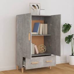 Berkfield Home Highboard Concrete Grey 70x31x115 cm Engineered Wood - Size: 70 x 31 x 115 cm - thumbnail 6