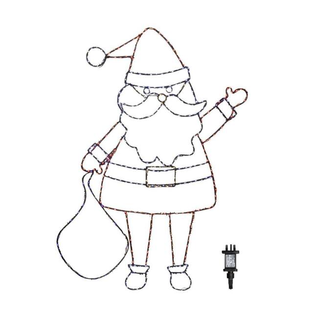 Samuel Alexander 1.18mx88cm FlexiBright Santa with 469 Twinkling Multi-Coloured LEDs - Size: 1.18mx88 cm - image 1