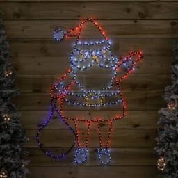 Samuel Alexander 1.18mx88cm FlexiBright Santa with 469 Twinkling Multi-Coloured LEDs - Size: 1.18mx88 cm - thumbnail 2