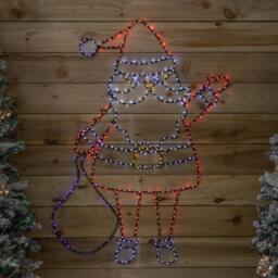Samuel Alexander 1.18mx88cm FlexiBright Santa with 469 Twinkling Multi-Coloured LEDs - Size: 1.18mx88 cm - thumbnail 4