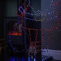 Samuel Alexander 1.18mx88cm FlexiBright Santa with 469 Twinkling Multi-Coloured LEDs - Size: 1.18mx88 cm - thumbnail 7