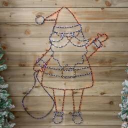 Samuel Alexander 1.18mx88cm FlexiBright Santa with 469 Twinkling Multi-Coloured LEDs - Size: 1.18mx88 cm - thumbnail 5