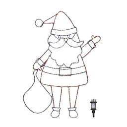 Samuel Alexander 1.18mx88cm FlexiBright Santa with 469 Twinkling Multi-Coloured LEDs - Size: 1.18mx88 cm - thumbnail 1