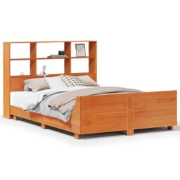 Berkfield Home Bed Frame without Mattress Wax Brown 160x200 cm Solid Wood Pine - thumbnail 2