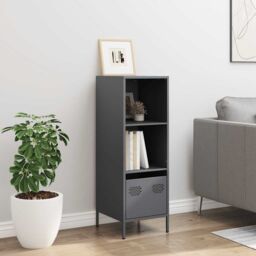 Berkfield Home Highboard Anthracite 35x39x103.5 cm Steel in Black - thumbnail 3