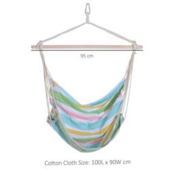 OUTSUNNY Garden Hammock Chair Yard Hanging Rope Cotton Cloth w/ ropes in Green - thumbnail 3