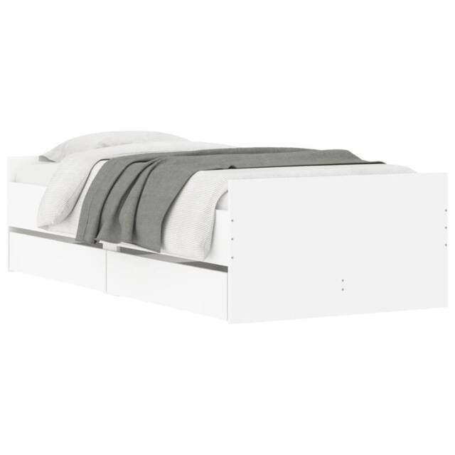 Berkfield Home Modern Bed Frame with Drawers without Mattress White 90x190 cm Single - image 1