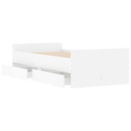 Berkfield Home Modern Bed Frame with Drawers without Mattress White 90x190 cm Single - thumbnail 5