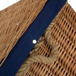 Red Hamper 72cm Rope Handled Cotton Lined Wicker Trunk in Blue - thumbnail 3