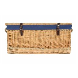 Red Hamper 72cm Rope Handled Cotton Lined Wicker Trunk in Blue - thumbnail 4