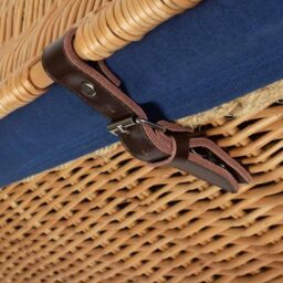 Red Hamper 72cm Rope Handled Cotton Lined Wicker Trunk in Blue - thumbnail 5
