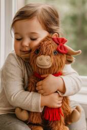 Marco Paul Large Highland Cow Soft Plush Christmas Decoration - Hairy Hattie in Brown - thumbnail 6