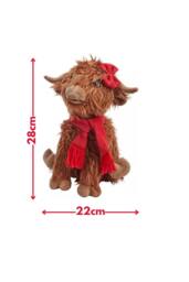 Marco Paul Large Highland Cow Soft Plush Christmas Decoration - Hairy Hattie in Brown - thumbnail 2