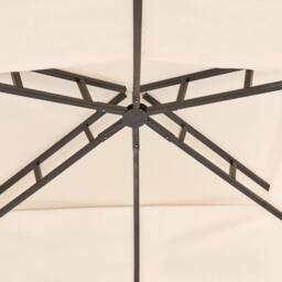 Wyld and Coco Beige Fabric Garden Pavilion Black Powder Coat Steel 240 x 148cm - Size: 240 x 148 cm - thumbnail 5