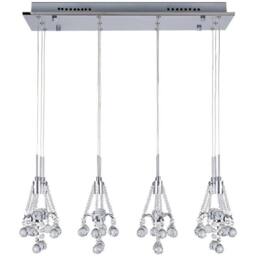 Netlighting Ruby Straight Bar Pendant Ceiling Light Chrome in Grey