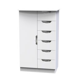 Ready Assembled 2 U Holborn 1 Door 5 Drawer Kids Robe (Ready Assembled) in White - Size: Large - thumbnail 4