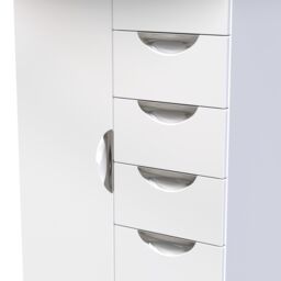 Ready Assembled 2 U Holborn 1 Door 5 Drawer Kids Robe (Ready Assembled) in White - Size: Large - thumbnail 5