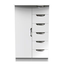 Ready Assembled 2 U Holborn 1 Door 5 Drawer Kids Robe (Ready Assembled) in White - Size: Large - thumbnail 2