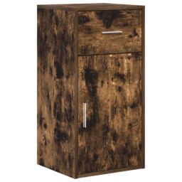 Berkfield Home Corner Desk Smoked Oak 102x88x75 cm Engineered Wood in Black - Size: 102 x 88 x 75 cm - thumbnail 5