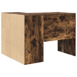 Berkfield Home Corner Desk Smoked Oak 102x88x75 cm Engineered Wood in Black - Size: 102 x 88 x 75 cm - thumbnail 8