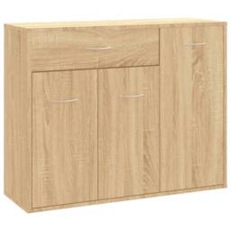 Berkfield Home Sideboard Sonoma Oak 88x30x70 cm Engineered Wood in Brown - Size: 88 x 30 x 70 cm - thumbnail 2