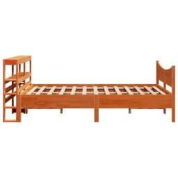 Berkfield Home Sleek Bed Frame with Headboard Wax Brown 150x200 cm King Size Sol - thumbnail 7