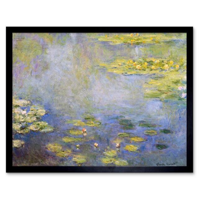 "Artery8 Claude Monet Water Lilies Home Decor 12x16"" Framed Art Print in Blue - Size: W12"" x H16""" - image 1