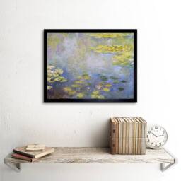 "Artery8 Claude Monet Water Lilies Home Decor 12x16"" Framed Art Print in Blue - Size: W12"" x H16""" - thumbnail 2