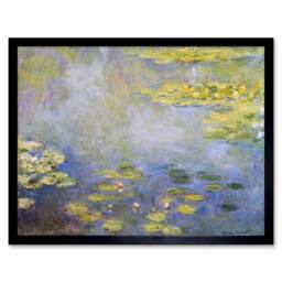 "Artery8 Claude Monet Water Lilies Home Decor 12x16"" Framed Art Print in Blue - Size: W12"" x H16""" - thumbnail 1