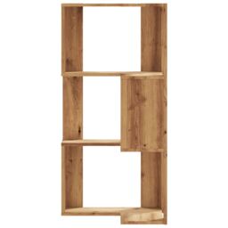 Berkfield Home Corner Bookcase 3-Tier Artisian Oak 50x50x102 cm Engineered Wood in Brown - Size: 50 x 50 x 102 cm - thumbnail 4