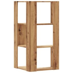 Berkfield Home Corner Bookcase 3-Tier Artisian Oak 50x50x102 cm Engineered Wood in Brown - Size: 50 x 50 x 102 cm - thumbnail 6