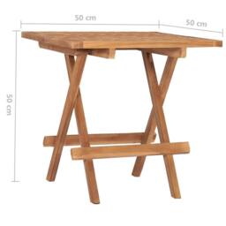 Berkfield Home Folding Garden Table 50x50x50 cm Solid Teak Wood in Brown - Size: 50 x 50 x 50 cm - thumbnail 7