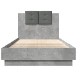 Berkfield Home Bed Frame with LED without Mattress Concrete Grey 75x190 cm Small Single - thumbnail 6