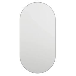 Berkfield Home Mirror with LED Lights 40x20 cm Glass Oval in Silver - thumbnail 5