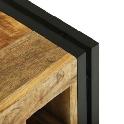 Berkfield Home Wine Rack 34.5 x 35 x 39 cm Solid Wood Rough Mango in Brown - thumbnail 7