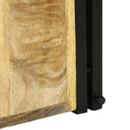 Berkfield Home Wine Rack 34.5 x 35 x 39 cm Solid Wood Rough Mango in Brown - thumbnail 9