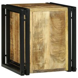 Berkfield Home Wine Rack 34.5 x 35 x 39 cm Solid Wood Rough Mango in Brown - thumbnail 6