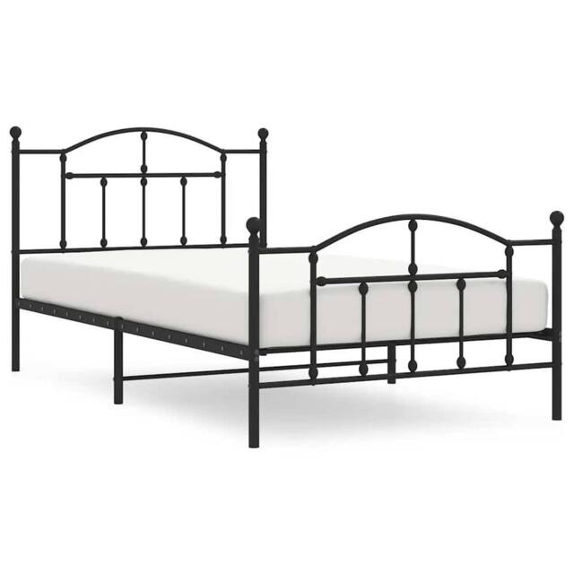 Berkfield Home Metal Bed Frame with Headboard & Footboard Black 100x200 cm - image 1