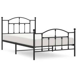 Berkfield Home Metal Bed Frame with Headboard & Footboard Black 100x200 cm - thumbnail 1