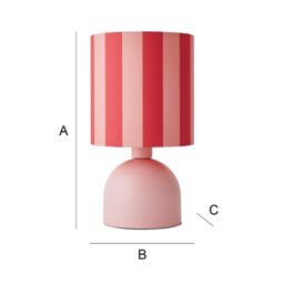ValueLights Mileys Pink Stripes Drum Lamp Shade Pale Pink Table Lamp with LED Bulb - thumbnail 9