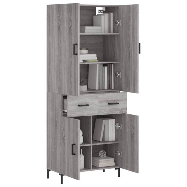 Berkfield Home Highboard Grey Sonoma 69.5x34x180 cm Engineered Wood - image 1