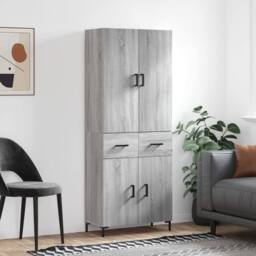 Berkfield Home Highboard Grey Sonoma 69.5x34x180 cm Engineered Wood - thumbnail 2