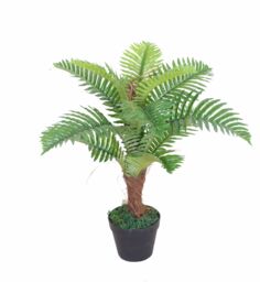 Tradala Trees Lush Artificial Tree Plant Palm with Real Wood Trunk in Dark Green - Size: 2ft - thumbnail 2