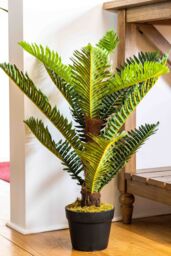 Tradala Trees Lush Artificial Tree Plant Palm with Real Wood Trunk in Dark Green - Size: 2ft - thumbnail 3