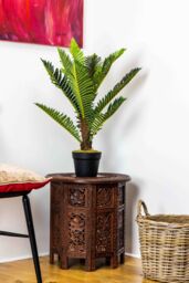 Tradala Trees Lush Artificial Tree Plant Palm with Real Wood Trunk in Dark Green - Size: 2ft - thumbnail 4
