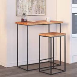 Berkfield Home Table Top 60x60x2.5 cm Square¬†Solid Wood Acacia Live Edge in Brown - thumbnail 2